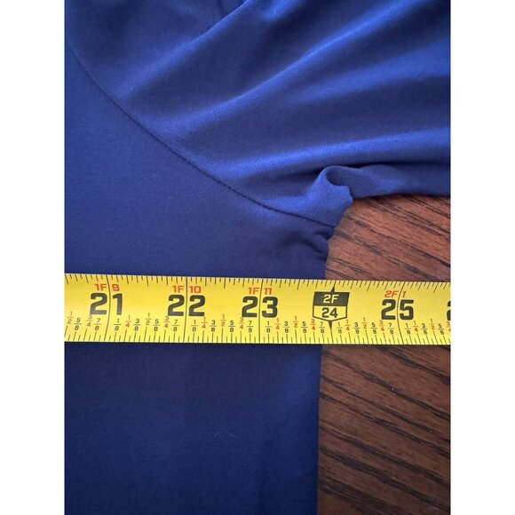 Susan Graver Artisan Top Size XL  Blue Beaded V Neck 3/4 Sleeve Tunic Blouse - Picture 5 of 15